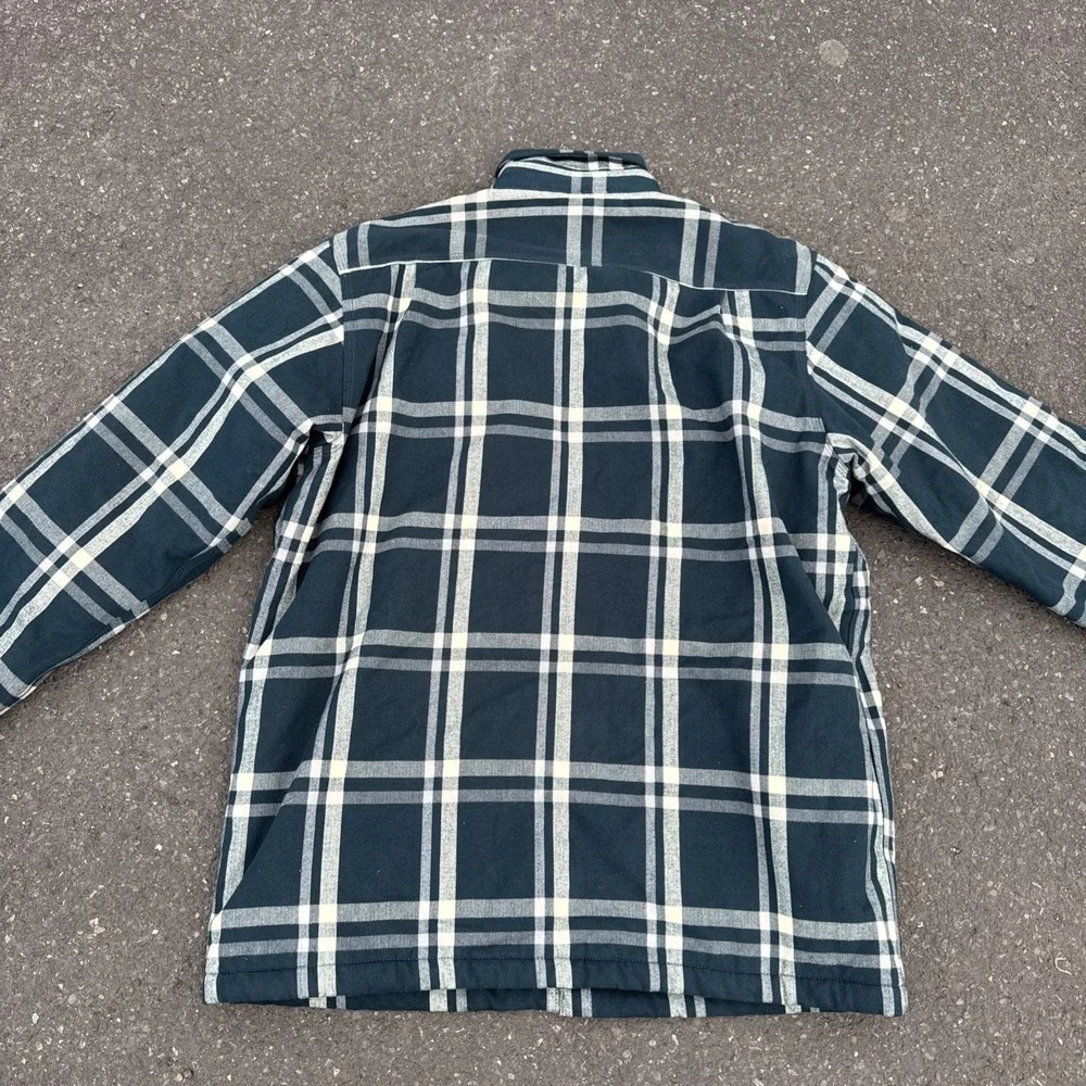Carhartt Hubbard Flannel Sherpa‎ Lined Shirt Jacket Mens XL TALL Plaid Heavy